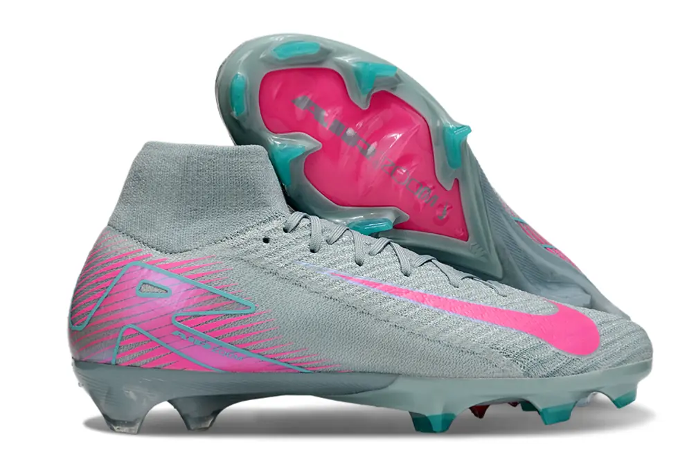 Nike Air Zoom Mercurial Superfly 10 Elite FG - Gray/Neon Pink/Aqua Blue