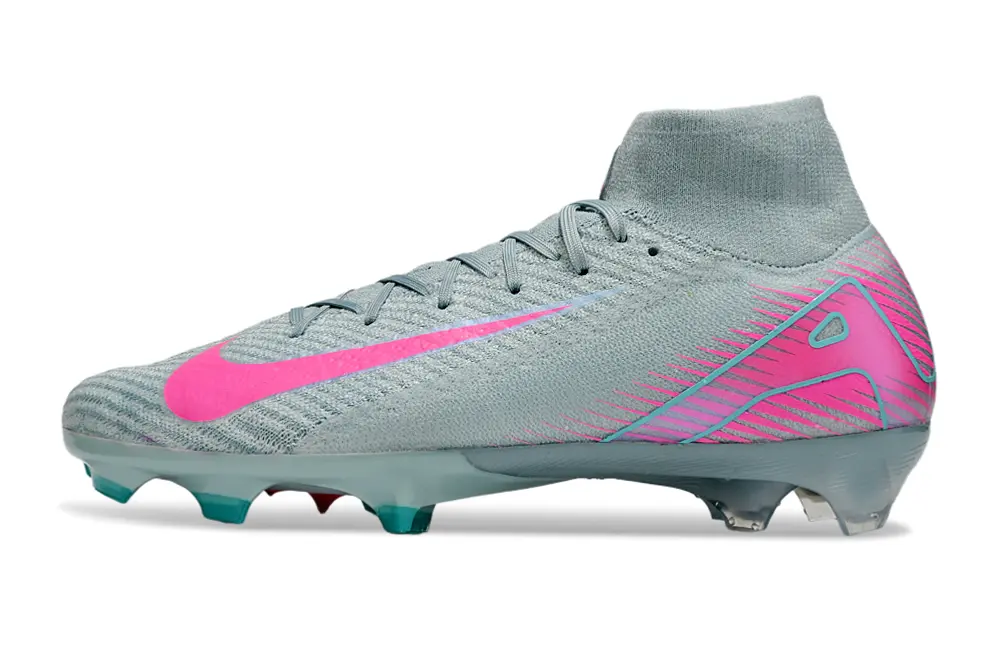 Nike Air Zoom Mercurial Superfly 10 Elite FG - Gray/Neon Pink/Aqua Blue