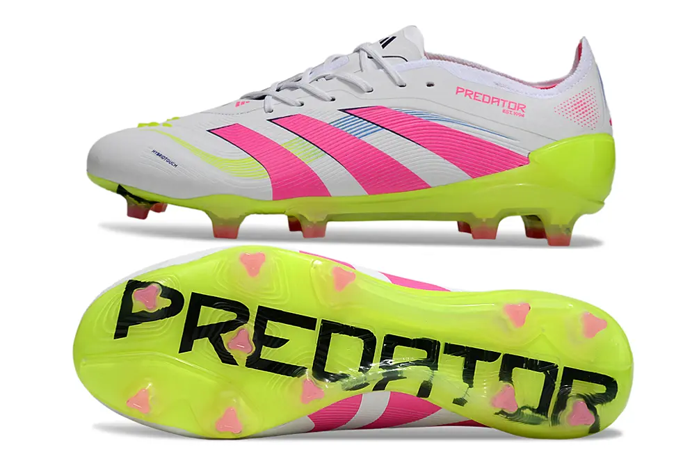 Adidas Predator 25 Elite FG - White/Neon Pink/Lime Green