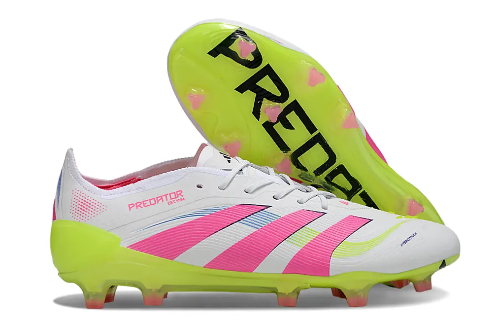 Adidas Predator 25 Elite FG - White/Neon Pink/Lime Green
