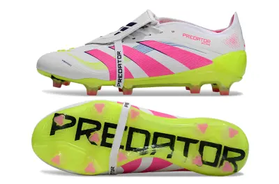 Adidas Predator 25 Elite Foldover Tongue FG - White/Neon Yellow/Pink