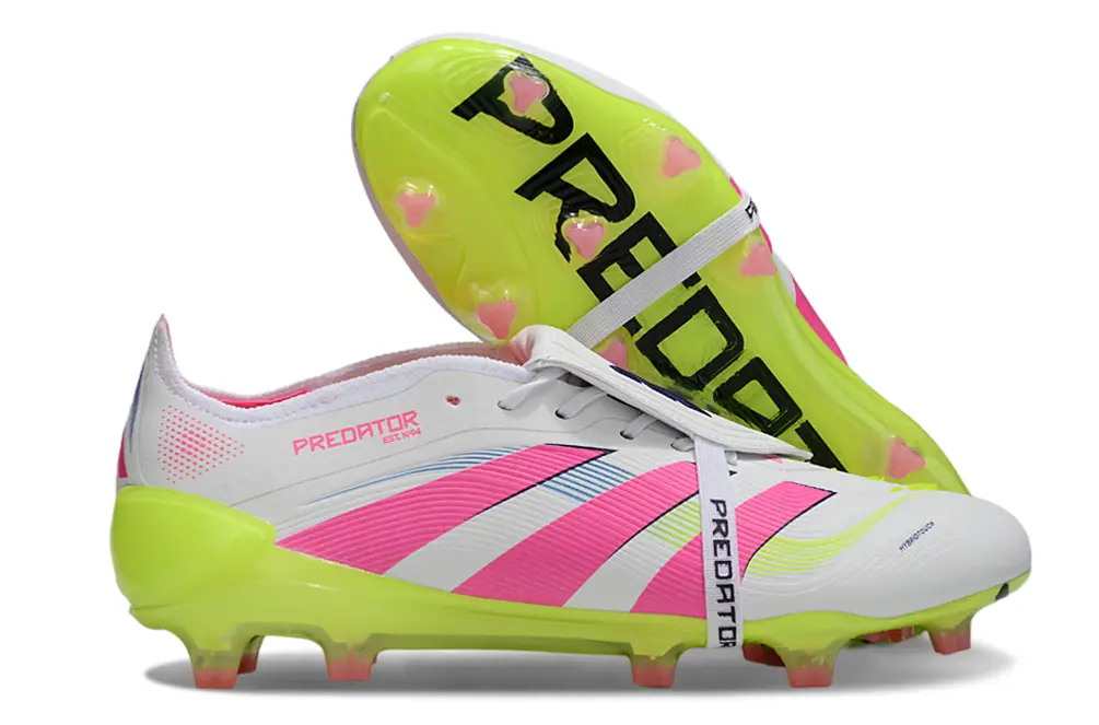 Adidas Predator 25 Elite Foldover Tongue FG - White/Neon Yellow/Pink