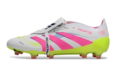 Adidas Predator 25 Elite Foldover Tongue FG - White/Neon Yellow/Pink