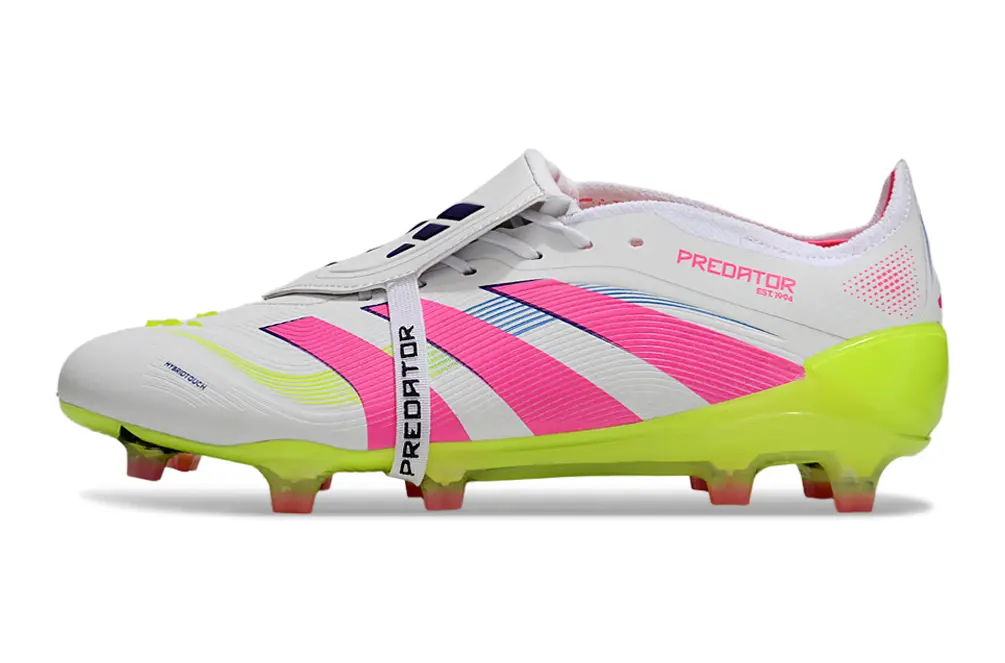 Adidas Predator 25 Elite Foldover Tongue FG - White/Neon Yellow/Pink