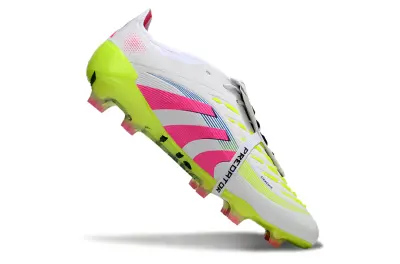 Adidas Predator 25 Elite Foldover Tongue FG - White/Neon Yellow/Pink