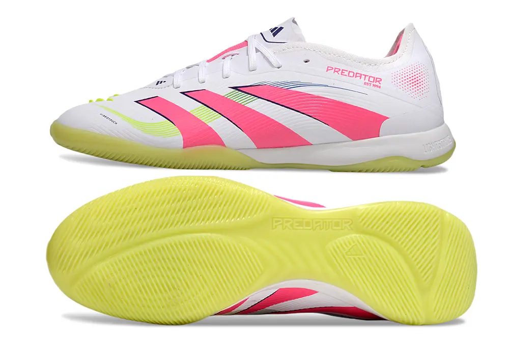 Adidas Predator 25 Elite IC - White/Neon Pink/Lime Green