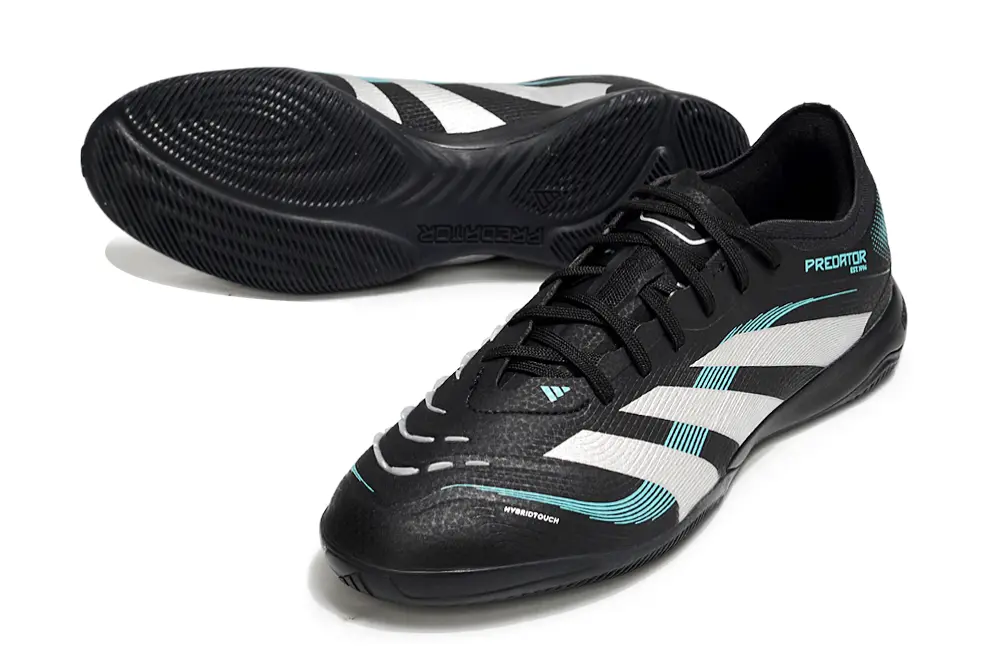 Adidas Predator 25 Elite IC - Black/Aqua Blue/White