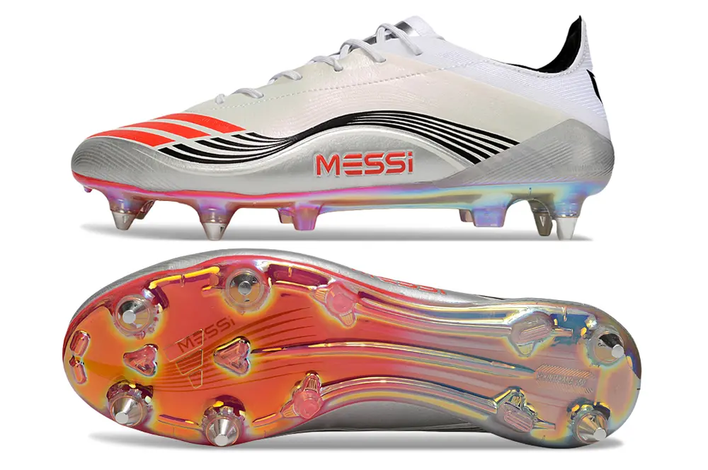 Messi x Adidas Predator 25 Elite SG - White/Vibrant Red/Shimmering Silver
