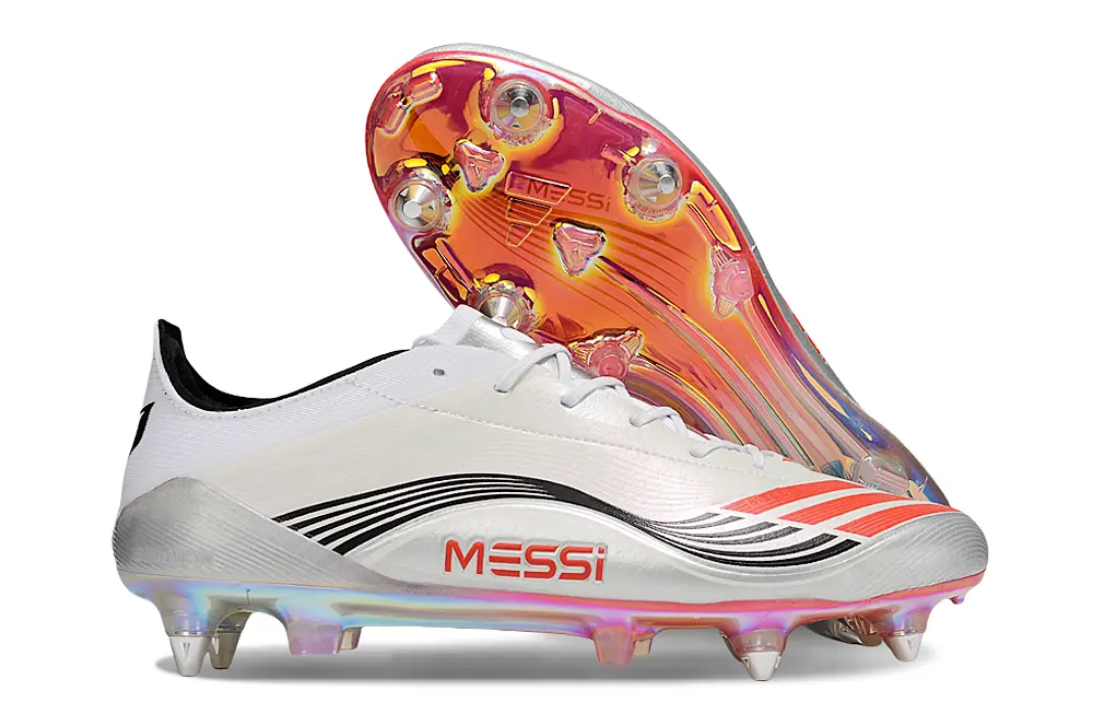 Messi x Adidas Predator 25 Elite SG - White/Vibrant Red/Shimmering Silver