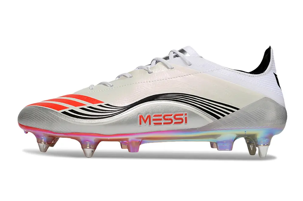 Messi x Adidas Predator 25 Elite SG - White/Vibrant Red/Shimmering Silver
