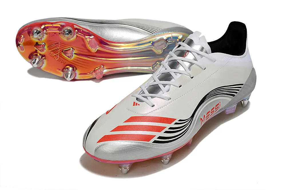 Messi x Adidas Predator 25 Elite SG - White/Vibrant Red/Shimmering Silver