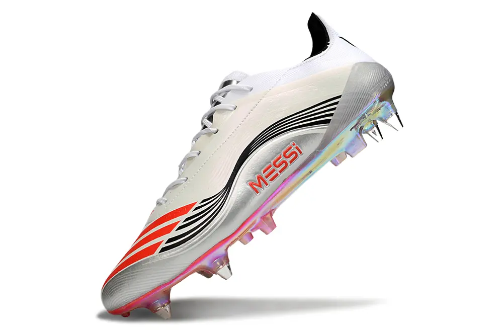 Messi x Adidas Predator 25 Elite SG - White/Vibrant Red/Shimmering Silver