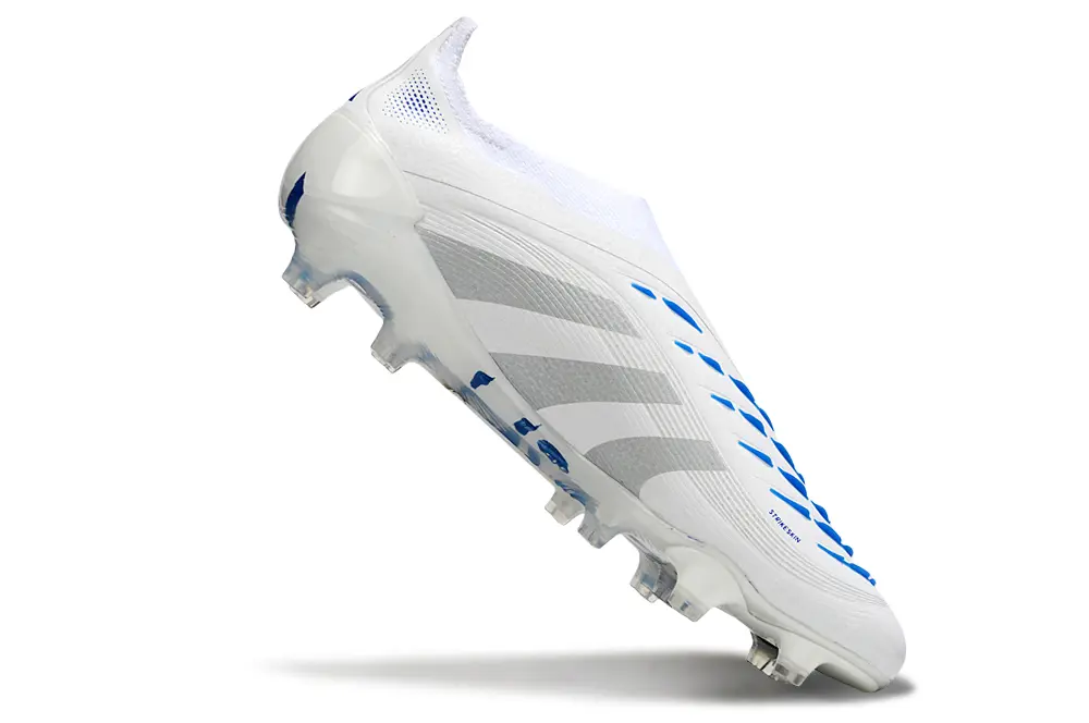 Adidas Predator 25 Elite Laceless FG - White/Silver/Blue