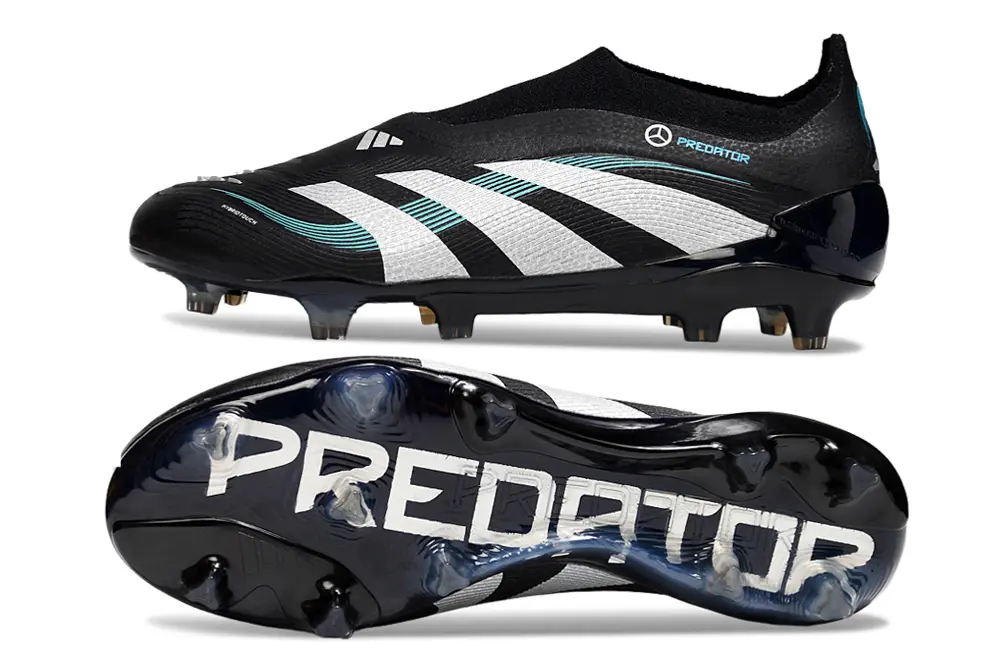 Adidas Predator 25 Elite Laceless FG - Black/Teal/Silver