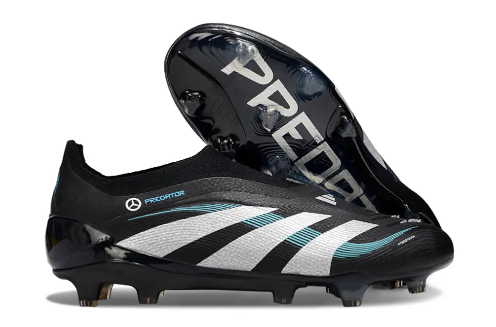 Adidas Predator 25 Elite Laceless FG - Black/Teal/Silver