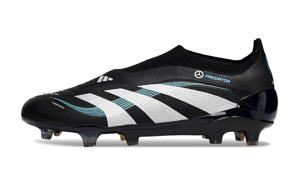 Adidas Predator 25 Elite Laceless FG - Black/Teal/Silver