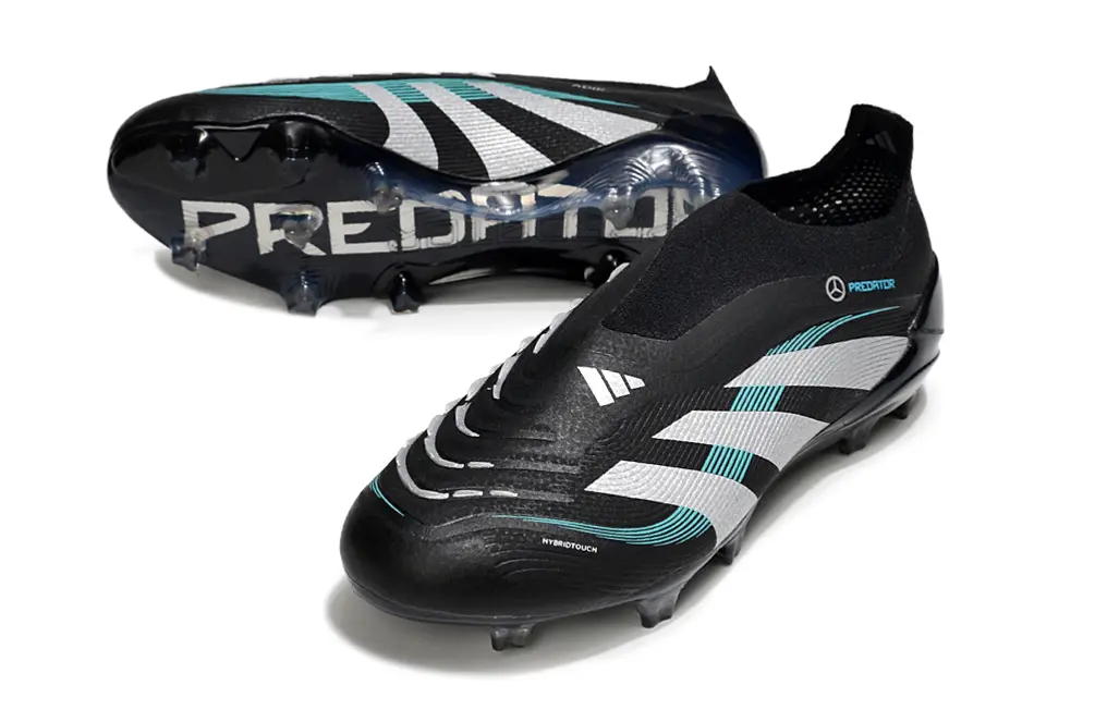 Adidas Predator 25 Elite Laceless FG - Black/Teal/Silver