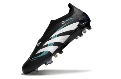 Adidas Predator 25 Elite Laceless FG - Black/Teal/Silver