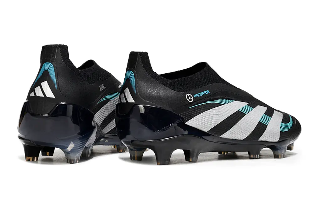 Adidas Predator 25 Elite Laceless FG - Black/Teal/Silver