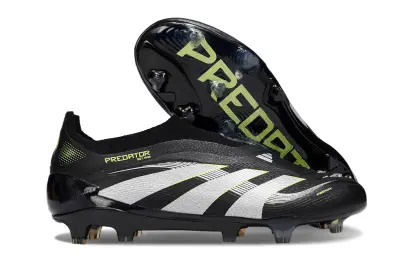 Adidas Predator 25 Elite Laceless FG - Black/Electric Green/Metallic Silver