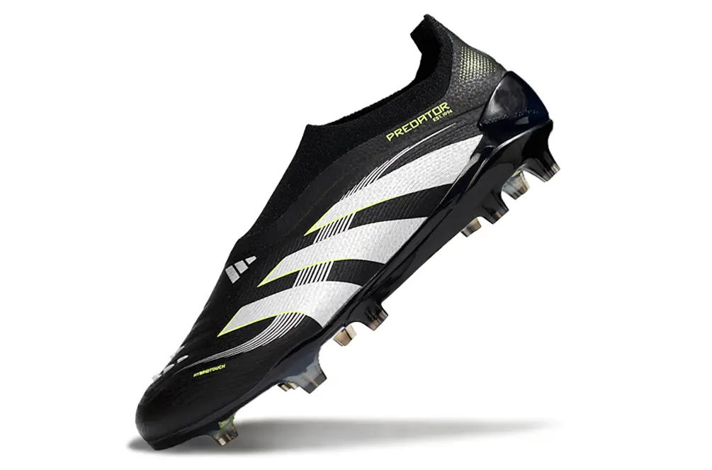 Adidas Predator 25 Elite Laceless FG - Black/Electric Green/Metallic Silver