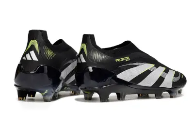 Adidas Predator 25 Elite Laceless FG - Black/Electric Green/Metallic Silver