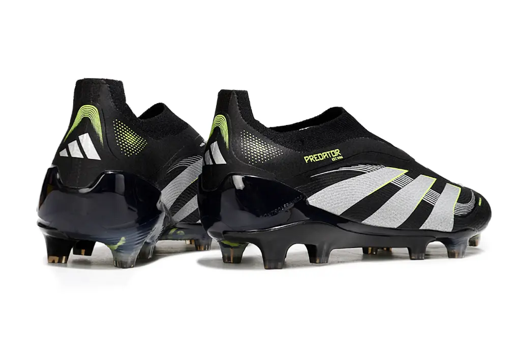 Adidas Predator 25 Elite Laceless FG - Black/Electric Green/Metallic Silver