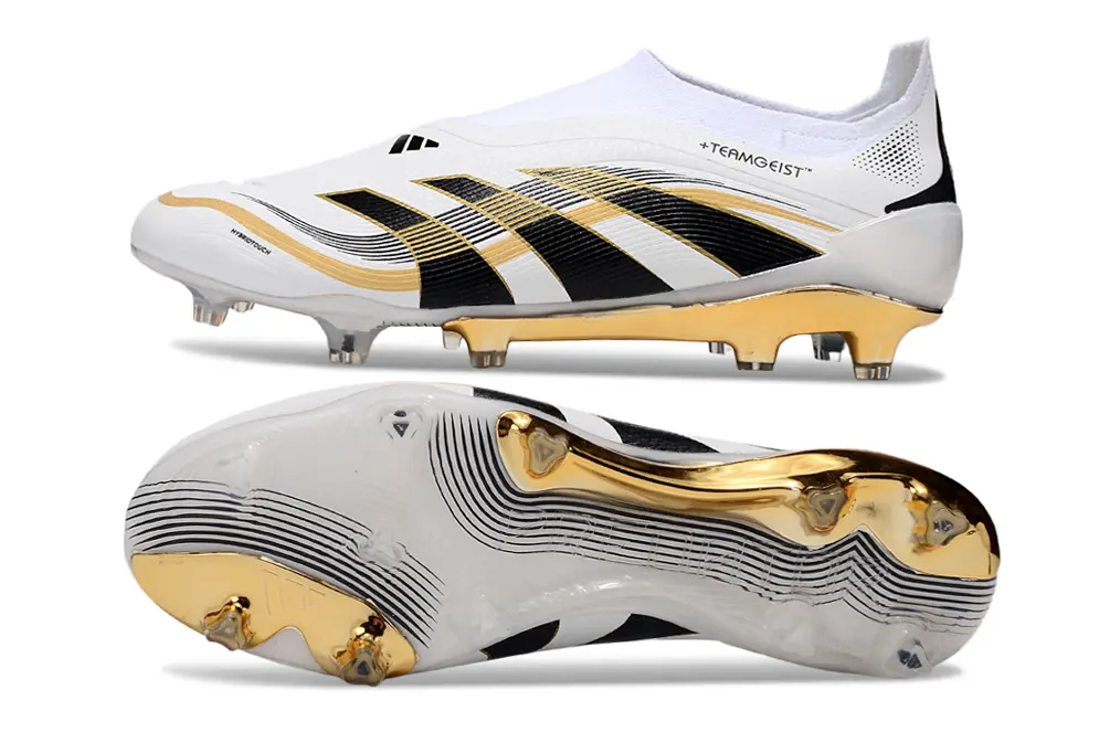 Adidas Predator 25 Elite Laceless FG - White/Gold/Black