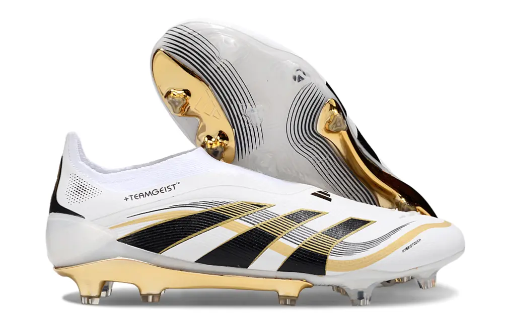 Adidas Predator 25 Elite Laceless FG - White/Gold/Black