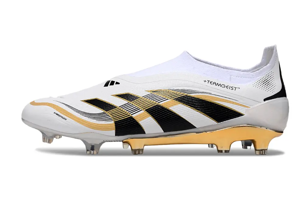 Adidas Predator 25 Elite Laceless FG - White/Gold/Black