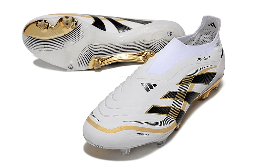 Adidas Predator 25 Elite Laceless FG - White/Gold/Black