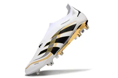 Adidas Predator 25 Elite Laceless FG - White/Gold/Black