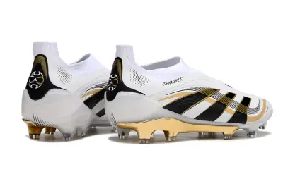 Adidas Predator 25 Elite Laceless FG - White/Gold/Black