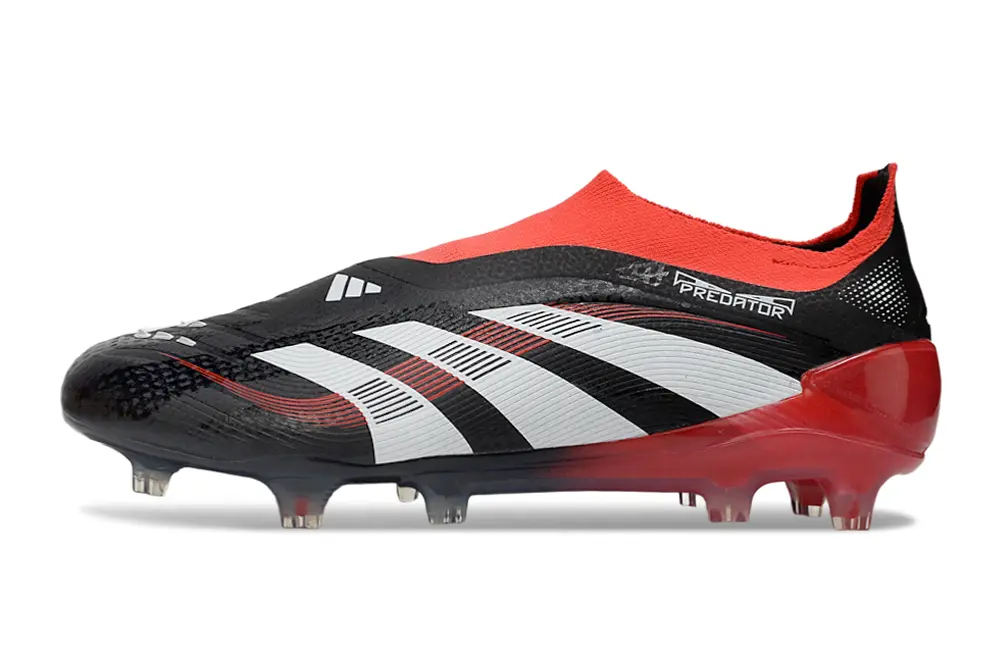 Adidas Predator 25 Elite Laceless FG - Black/Crimson Red/Classic White