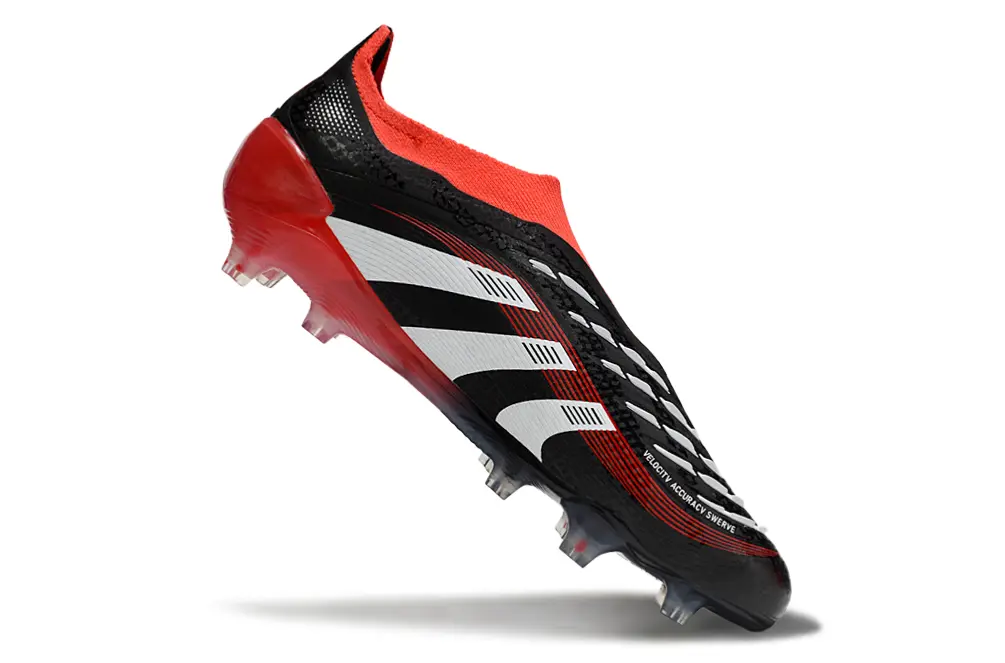 Adidas Predator 25 Elite Laceless FG - Black/Crimson Red/Classic White