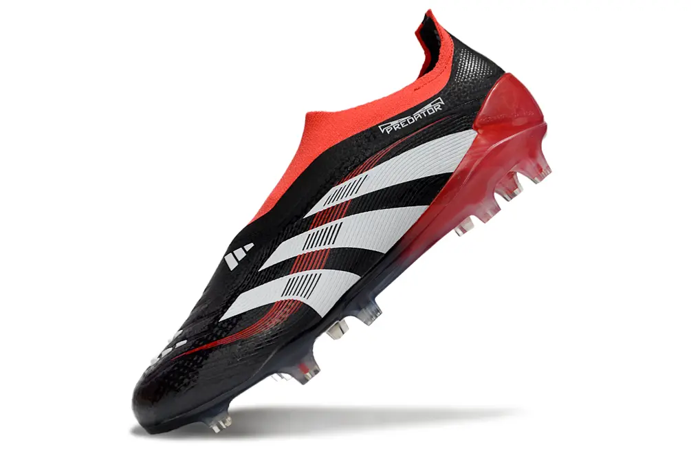Adidas Predator 25 Elite Laceless FG - Black/Crimson Red/Classic White