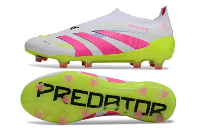 Adidas Predator 25 Elite Laceless FG - White/Vibrant Pink/Electric Yellow