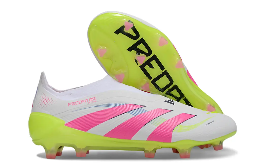 Adidas Predator 25 Elite Laceless FG - White/Vibrant Pink/Electric Yellow