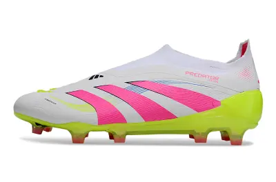 Adidas Predator 25 Elite Laceless FG - White/Vibrant Pink/Electric Yellow
