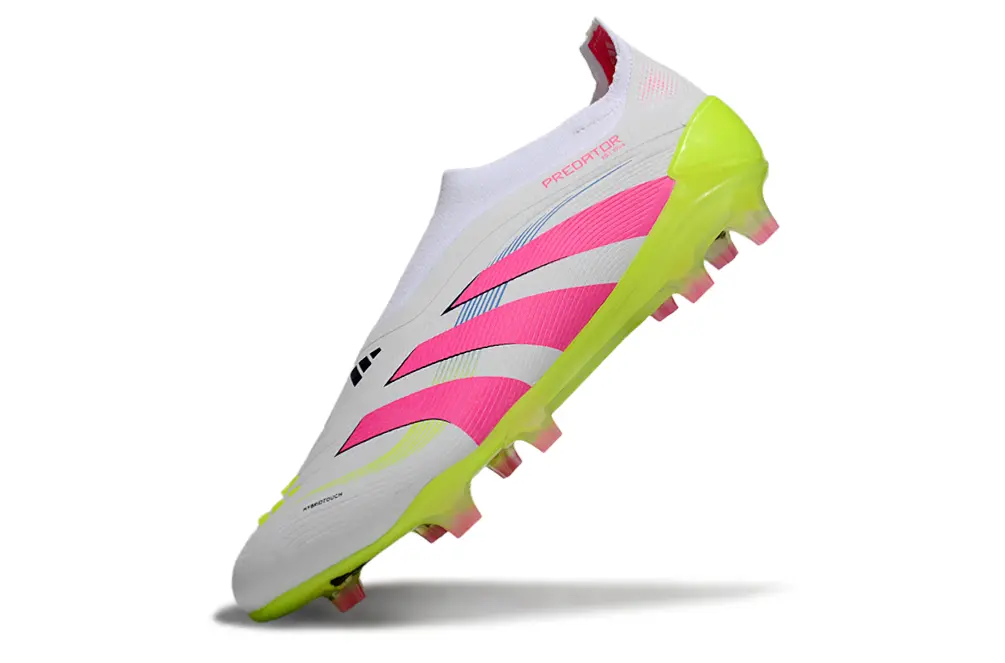 Adidas Predator 25 Elite Laceless FG - White/Vibrant Pink/Electric Yellow