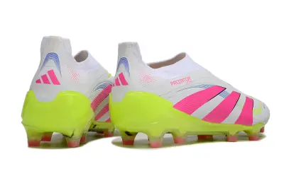 Adidas Predator 25 Elite Laceless FG - White/Vibrant Pink/Electric Yellow