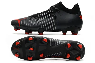 Puma Future Z 1.1 FG - Black/Red Accent/White Stripes