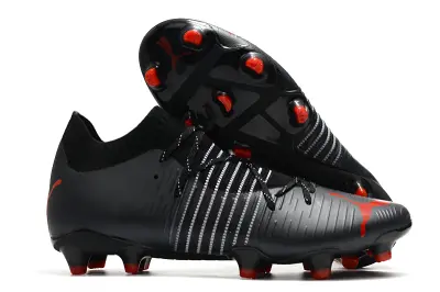 Puma Future Z 1.1 FG - Black/Red Accent/White Stripes