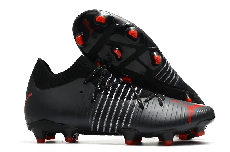Puma Future Z 1.1 FG - Black/Red Accent/White Stripes