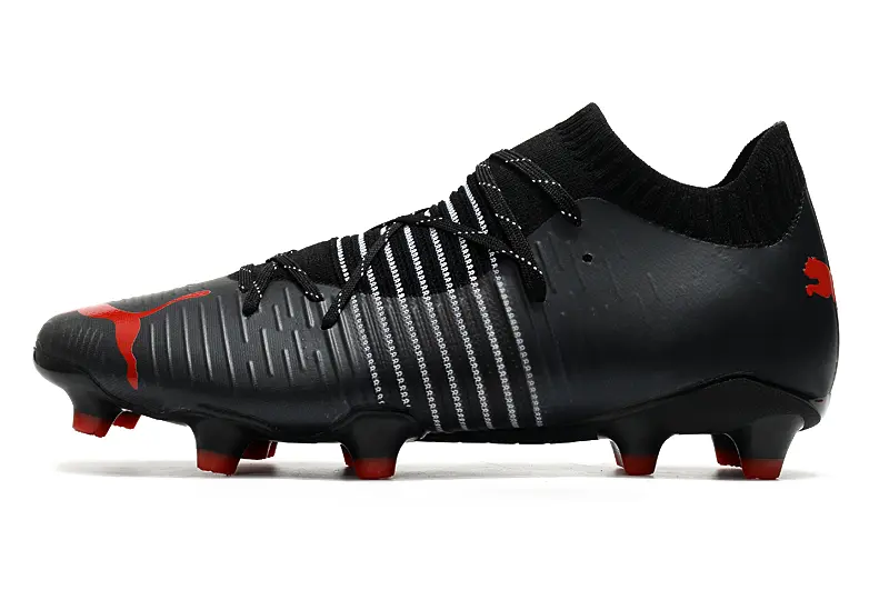 Puma Future Z 1.1 FG - Black/Red Accent/White Stripes