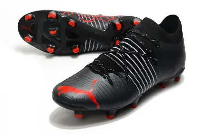 Puma Future Z 1.1 FG - Black/Red Accent/White Stripes