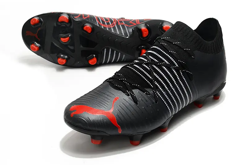 Puma Future Z 1.1 FG - Black/Red Accent/White Stripes