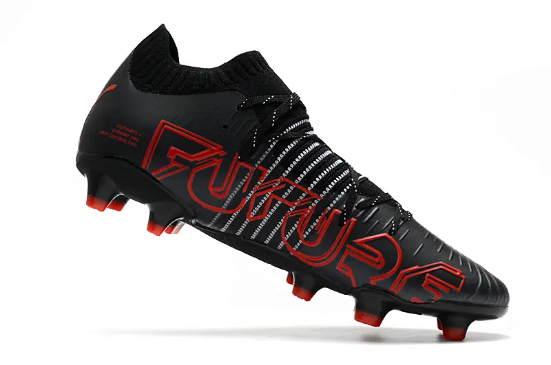Puma Future Z 1.1 FG - Black/Red Accent/White Stripes