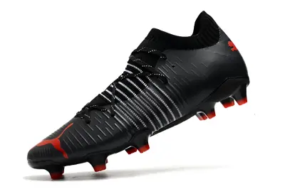 Puma Future Z 1.1 FG - Black/Red Accent/White Stripes