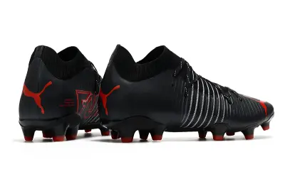 Puma Future Z 1.1 FG - Black/Red Accent/White Stripes